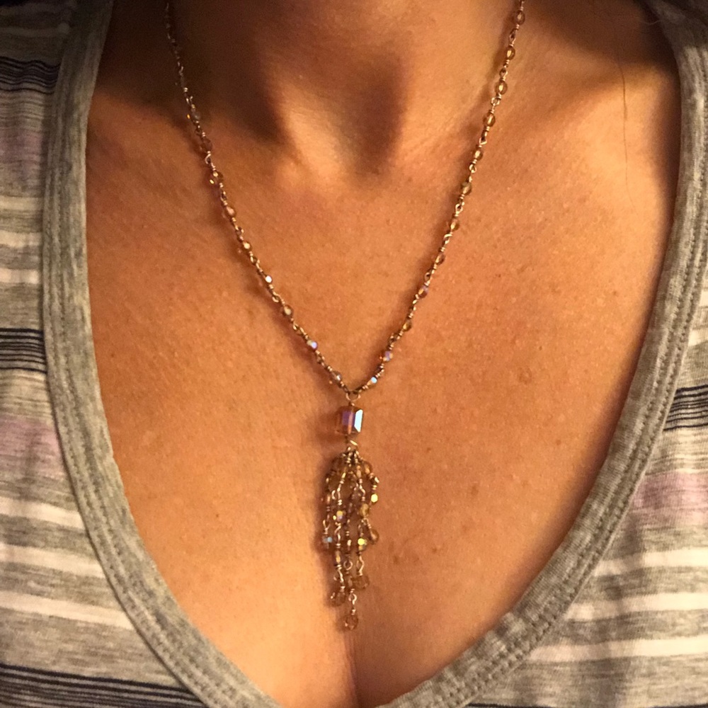 STERLING SILVER & crystal necklace & earrings set! - Picture 2 of 5